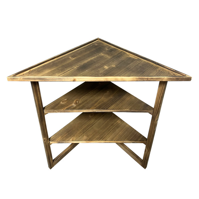 Gracie Oaks Miculek 24'' Tall Solid Wood Triangle Coffee Table